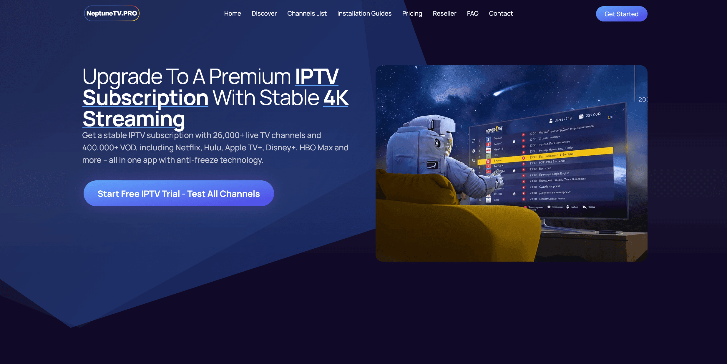 Screenshot of NeptuneTv